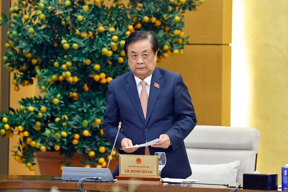 越南国会副主席黎明欢在会上发言。图自越通社