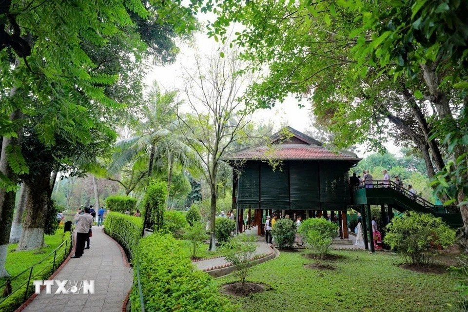 遗迹区有胡志明主席亲自种植、照料并命名的树木。这些树木有的来自国外，有的是国内人民赠送的礼物，如金星苹果、木槿等。图自越通社