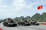装甲车方阵在阅兵演练中亮相。图自 越通社