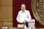 越南国会主席陈青敏发表讲话。图自越通社