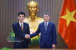 越南政府总理黎明兴会见朝鲜驻越南特命全权大使李成国。图自越通社