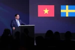  政府总理范明政在论坛上发言。图自越通社