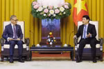 国家主席梁强会见老挝外交部部长通沙万。图自越通社