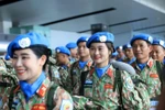越南四号工兵队启程前往联合国阿卜耶伊临时安全部队特派团执行维和任务。图自越通社