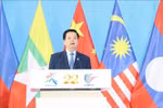 越南政府副总理梅文政发言。图自越通社