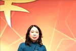 越南国家副主席武氏映春在会议上发言。图自越通社