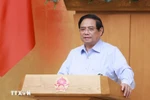 政府总理范明政在会议上发言。图自越通社