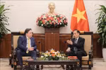 越南外交部代理部长黎怀忠会见美国驻越南大使马克·纳珀。图自越通社