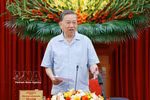 越共中央总书记、国家主席苏林在会议上发言。图自越通社