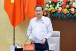 越南国会主席陈青敏在会上发表讲话。图自越通社