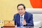 国会主席陈青敏发言。图自越通社