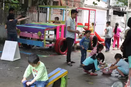 以可再生废弃物为主，营造儿童乐园