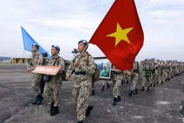 二号工兵队启程赴阿卜耶伊地区执行任务