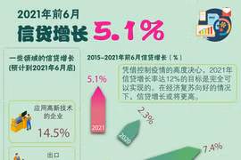图表新闻：2021年上半年信贷增长5.1%