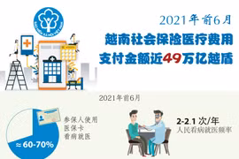 图表新闻：2021年前6月，越南社会保险医疗保险金支付49万亿越盾