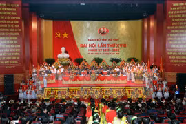 越南国会主席阮生雄出席越共河静省第十八次代表大会（图片来源：越通社）