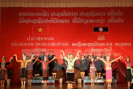 歌颂越老特殊关系的表演节目。（图片来源：越通社）