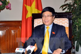 越南政府副总理兼外交部长范平明（图片来源：越通社）