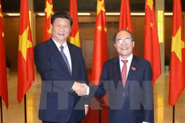 越南国会主席阮生雄会见中共中央总书记、国家主席习近平（图片来源：越通社）