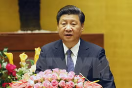中共中央总书记、国家主席习近平在越南第十三届国会第十次会议发表讲话（图片来源：越通社）