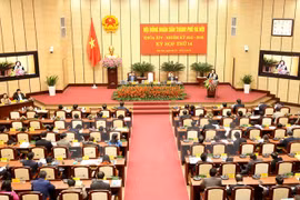 河内市第十四届人民议会第十四次会议闭幕式场景（图片来源：越通社）