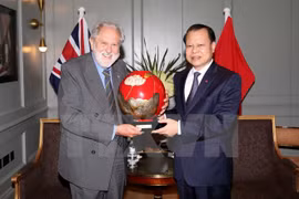 武文宁副总理会见英国首相特使大卫·普特南（图片来源：越通社）