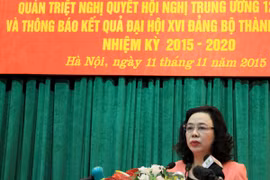 河内市委常务副书记吴氏清恒在会上致开幕词