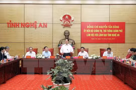 越南政府总理阮晋勇与​宜安省若干领导举行工作会谈（图片来源：越通社）