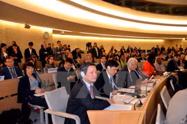越南代表团出席联合国关于人权某场会议（图片来源：越通社）