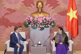 越南国会副主席丛氏放会见俄罗斯联邦委员会对越友好议员小组主席沃尔科夫