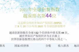 图表新闻：WIPO今年全球创新指数: 越南排名第44位