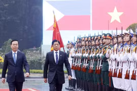 越南国家主席武文赏与菲律宾总统马科斯举行会谈