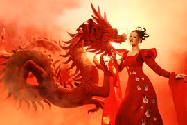 组图：越南环球小姐庆云充满东方色彩的照片集