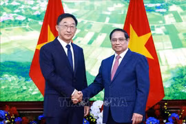 越南政府总理范明政会见广西人民代表会议常务委员会委员长刘宁。图自越通社
