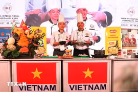 在印度推介越南饮食文化精华。图自越通社
