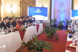 越古议会间合作委员会首次会议场景。 图自越通社