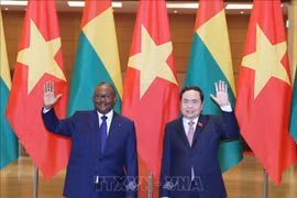 越南国会主席陈青敏会见几内亚比绍共和国总统乌马罗·西索科·恩巴洛。图自越通社