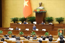 越南第十五届国会第七次会议场景。图自越通社