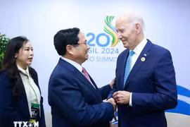 范明政会见美国总统拜登。图自越通社
