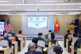 联合国维和警察教官培训班。图自越通社