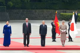 日本明仁天皇举行隆重仪式 欢迎越南国家主席陈大光访日（组图）