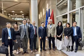 越南交通运输部代表与法国开发署在AFD总部合影 图自越通社