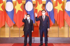 越南国会主席王廷惠会见老挝总理潘坎·维帕万