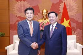 越南国会主席王廷惠会见韩亚金融集团总裁金正泰