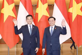 越南国会主席王廷惠与新加坡国会议长陈川仁举行会谈