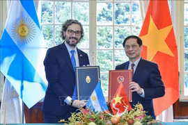 越南外交部长裴青山与阿根廷外交、国际贸易和宗教事务部长圣地亚哥·卡菲罗进行会谈