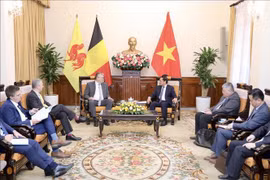 越南外交部长裴青山会见比利时瓦隆-布鲁塞尔大区首席大臣皮埃尔-伊夫•热奥莱