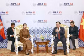 越南国会主席王廷惠会见柬埔寨副首相梅森安