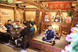 来到河内古街感受民族传统春节氛围
