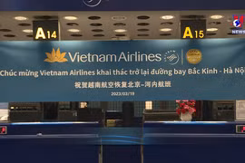 越航从中国北京至河内的定期航线正式复飞